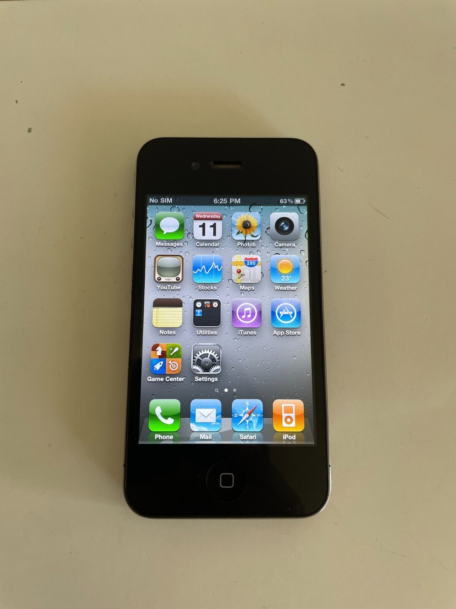 RARE) Apple iPhone 4 - iOS 4 - Black - 16 GB 885909406753 | eBay