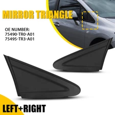 L+R Fender Molding Mirror Triangle Trim Corner Cover Fit Honda Civic 2012-2015