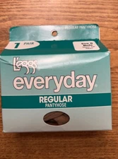 L'eggs Everyday Regular Pantyhose Nude Sheer Toe fits 145lbs-200lbs 4'11"-6"