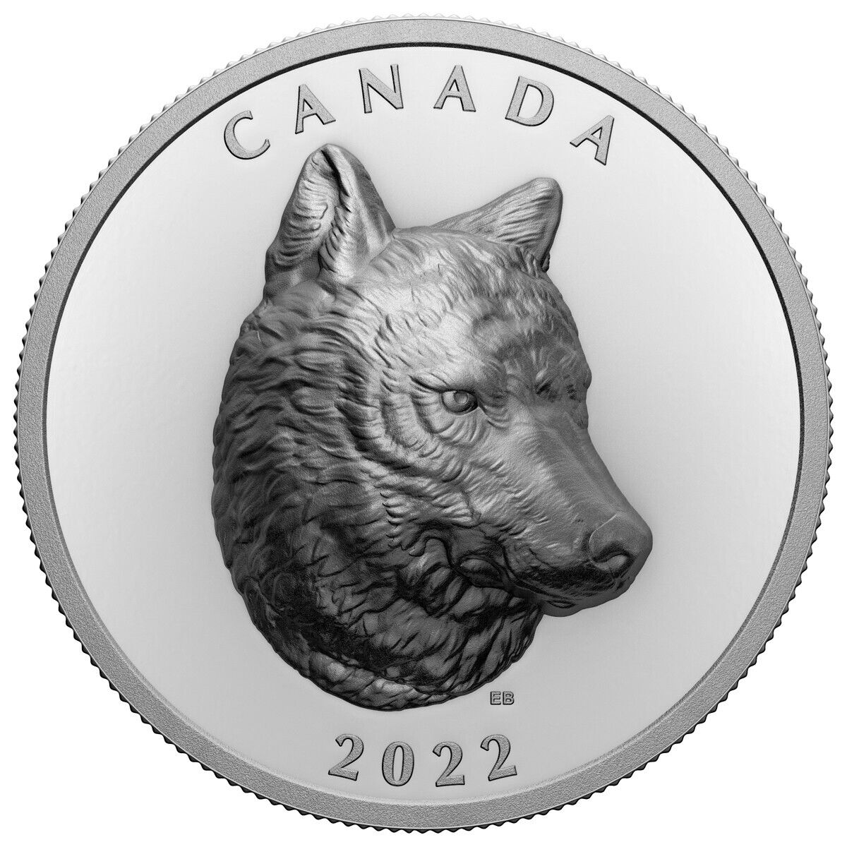 🇨🇦 Canada Extraordinarily High Relief $25 Coin, 99.99% Silver TIMBER WOLF 2022