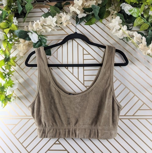 Zara Terry Cloth Tan Cropped Tank Top Size Large | eBay