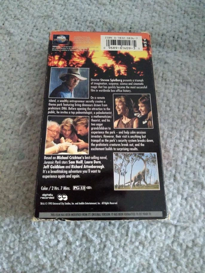 Lot of 7 VHS Star Wars PM,LOTR Two Towers,Jurassic Park,Phantasm II,Godzilla(3) - Image 2 of 4