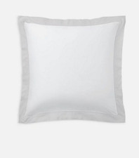 NEW RALPH LAUREN Organic Cotton Sateen Border Euro Sham White Parchment Rtl 185