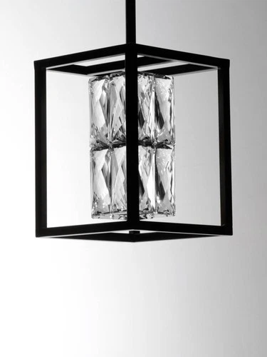 ET2 Zephyr 6" Wide Black Crystal LED Mini Pendant Light - Picture 3 of 5