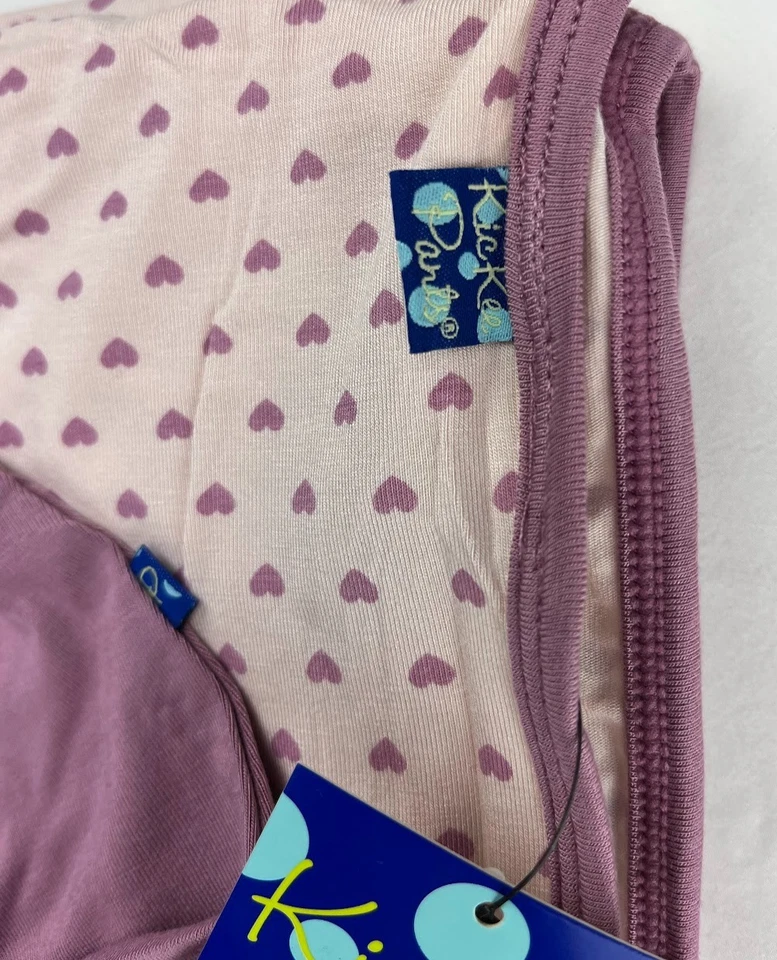 KicKee Pants Tiny Hearts Bamboo Swaddle Blanket Knot Hat Set Newborn Infant NWT - Image 2 of 4