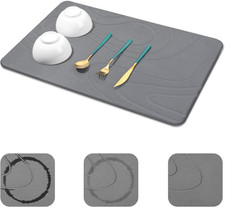 Large Stone Drying Mat for Kitchen Counter - 24"X16" Dirt-Resistant Quick Drying