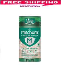 Mitchum Natural Power Deodorant for Men, Cedarwood 2.7 oz