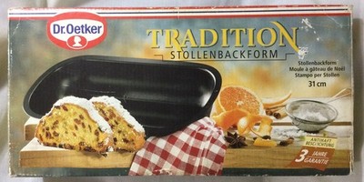 VINTAGE RARE Dr. Oetker 31 cm Tradition Stollenbackform Tin Set Made in Germany