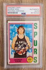 George Karl Signed 1974 Topps Rookie RC Card #257 NBA HOF Legend AUTO PSA
