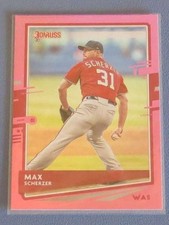 2020 Donruss #123 Max Scherzer photo variation Pink Holo parallel Nationals