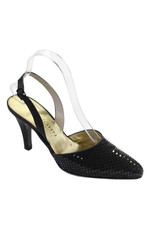 St. John Leather Pointed Toe Sling back Heels Black Size 7