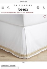 Pottery Barn Teen Lilly Pulitzer Embellished Gold Trim Twin bed skirt preowned