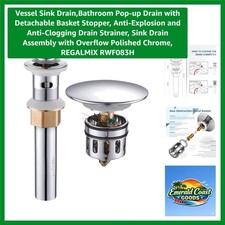 Durable Bathroom Pop-Up Drain with Detachable Basket  Water Leakage Protection