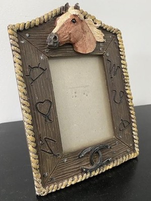 Vintage 1994 FIGI Graphics Horse Picture Photo Frame Rustic Country Western