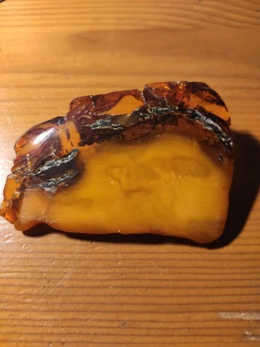 NATURAL OLD ANTIQUE BALTIC AMBER BROOCH 18.1 gr