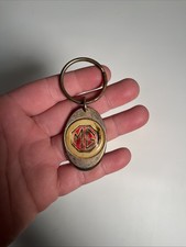 Vntg MG Automobile Car Keychain Fob Metal Logo Solid Chain Zipper Pull HTF RARE 