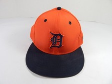 2017-18 Detroit Tigers #12 Game Issued Pos Used Orange Hat Batting Practice 7 8