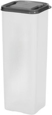 Plastic Bread Box Clear with Gray Lid 5.25x5.25x13.62in