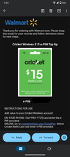 cricket wireless 15 prepaid card