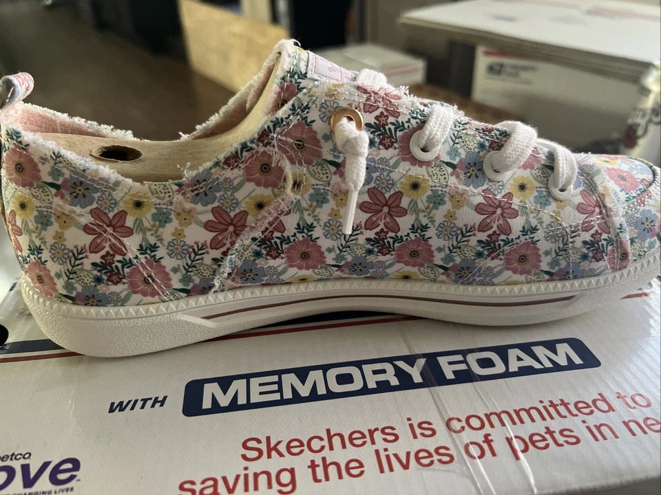 Skechers Bobs espuma viscoelástica para mujer talla 10 delicada floral Foto 3 de 4