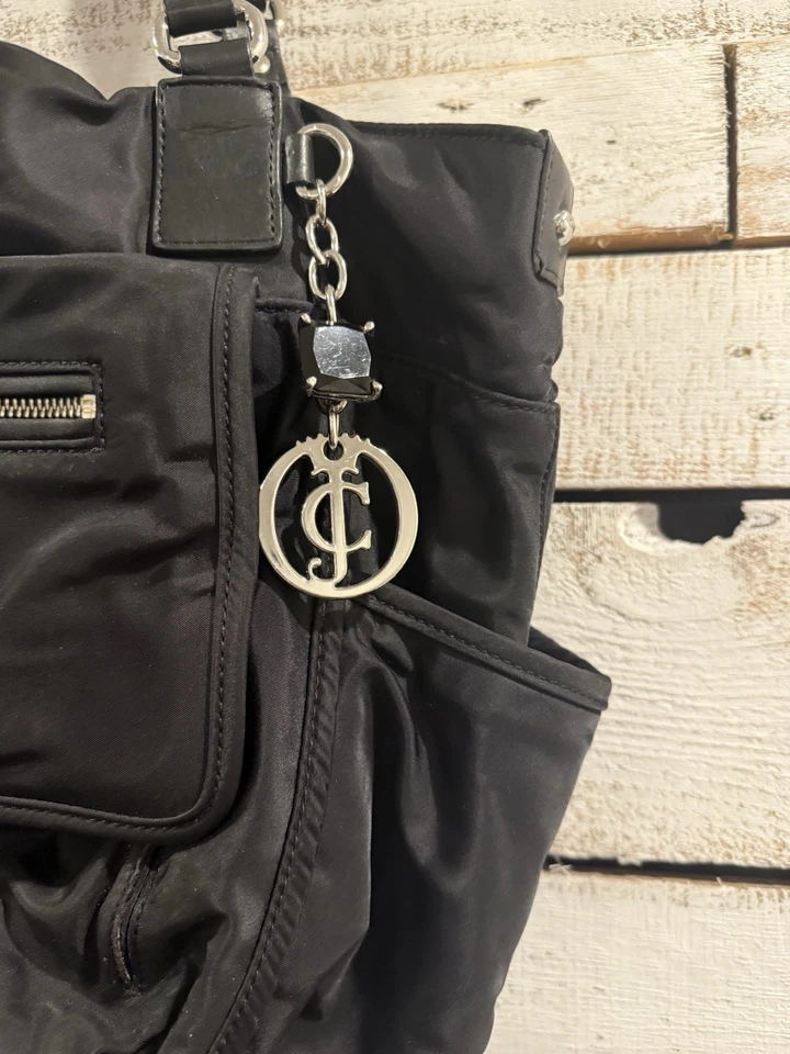 Juicy Couture 黑色尼龙单肩包钱包内部污渍 — 第 4/4 张图片