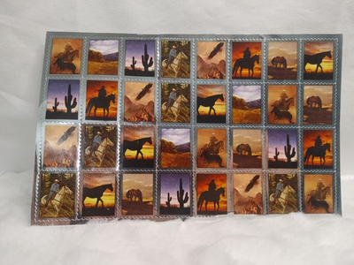 #ad Vtg Cal Farley#x27;s Camp Full Sheet Southwest Theme Stickers Stamp Shaped Stickers $19.88