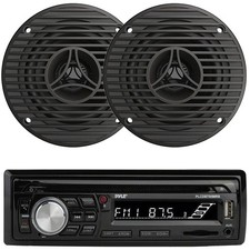 Pyle PLCDBT95 Single-DIN CD/MP3 Marine Receiver, 2x 3.5" 75W Full-Range Speakers
