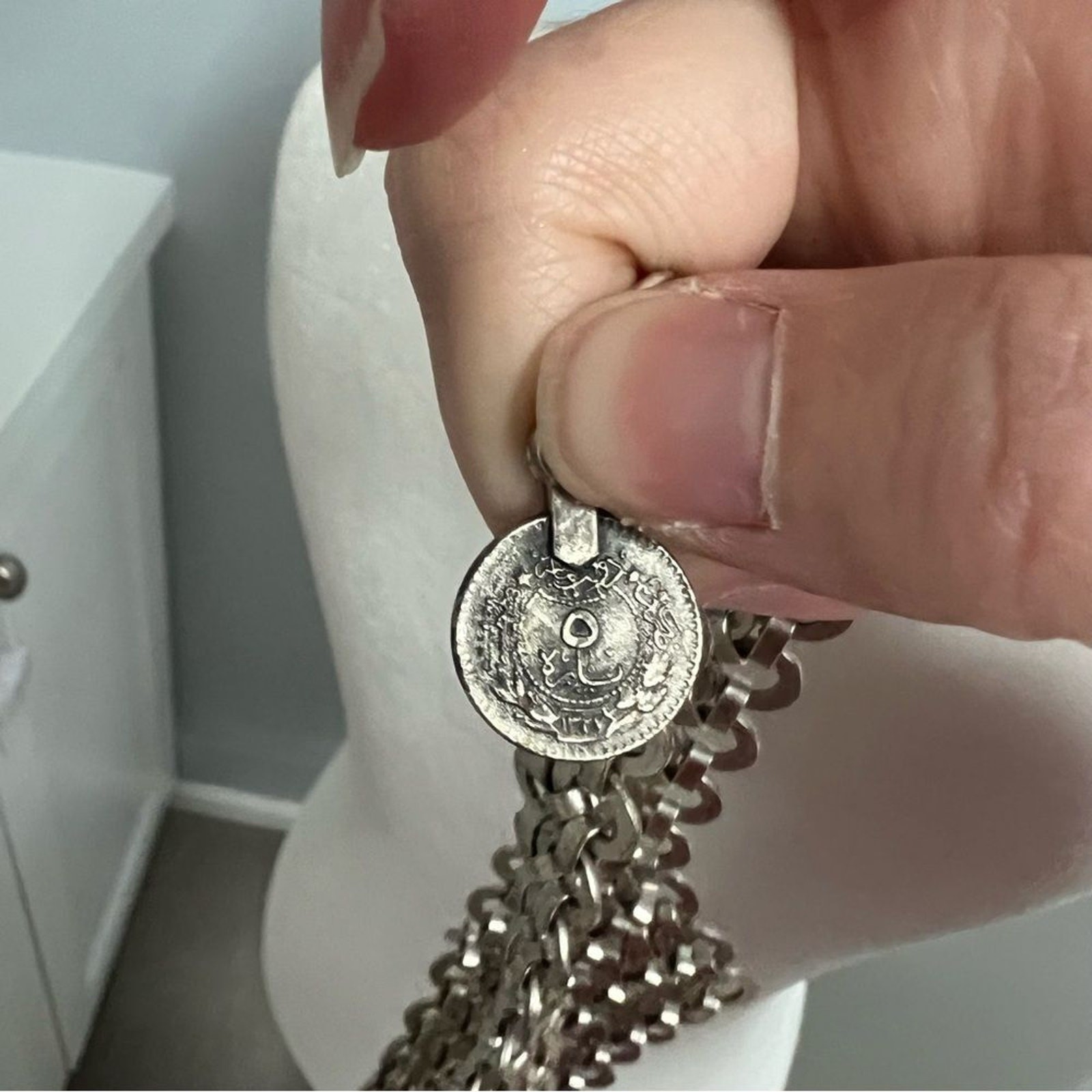 Handmade silver metal link dramatic statement bib… - image 5