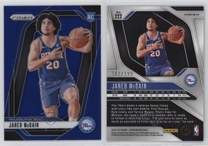 2024-25 Panini Prizm Blue Prizm /199 Jared McCain #222 Rookie RC