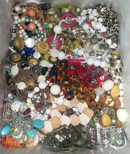 Vintage Mod New Mixed Lot 15+ lbs Costume Jewelry Wear Repair Craft Repurpose