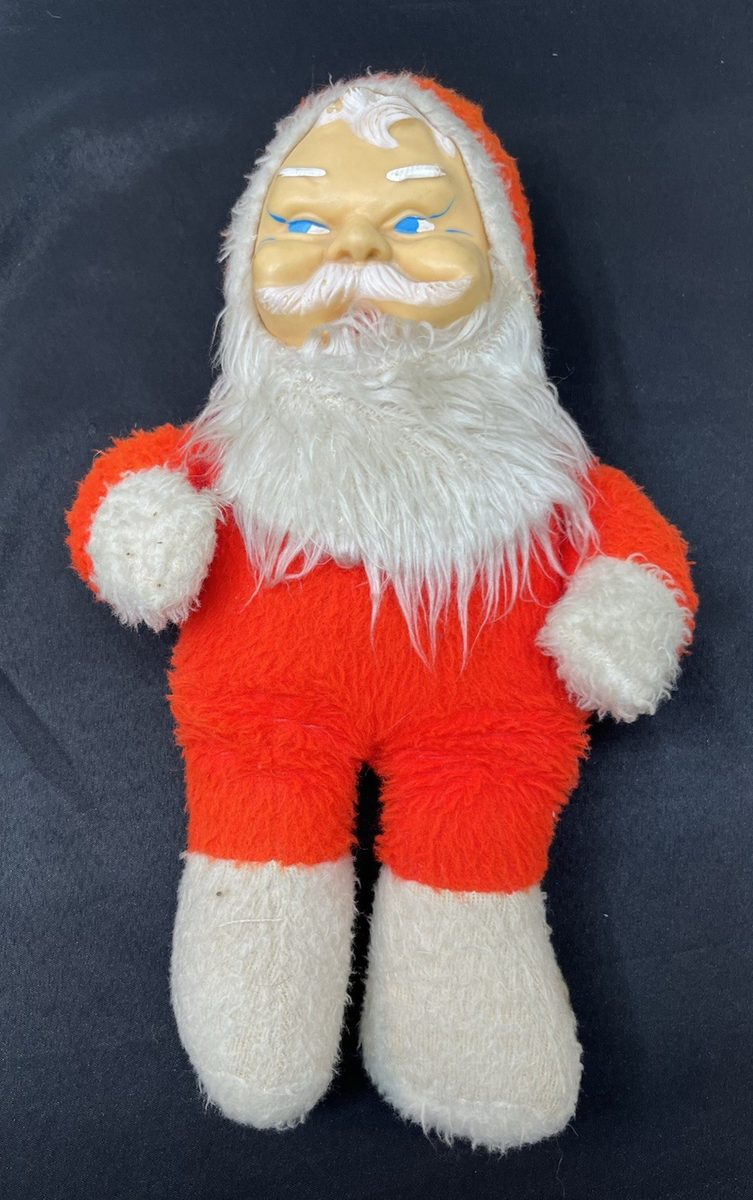 Vintage Genie Toys Rubber Face Santa Claus Plush Doll Christmas 16