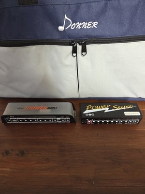Donner Pedal Board with Case, Power Supplies, Cables, and Connectors