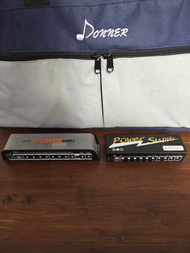 Donner Pedal Board with Case, Power Supplies, Cables, and Connectors