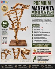 PREMIUM XL MANZANITA PARROT TREE STAND &ndash; HANDCRAFTED NATURAL WOOD