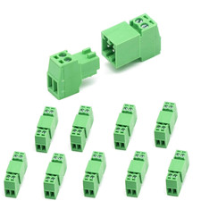 10 Set 2 Pin 2.54 Mm Pitch Screw Terminal Block Connector for 26-18AWG