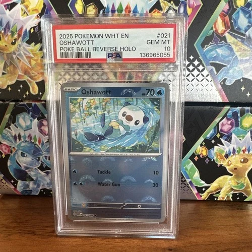 Pokemon Oshawott Poke Ball White Flare 021/086 - Graded - PSA 10