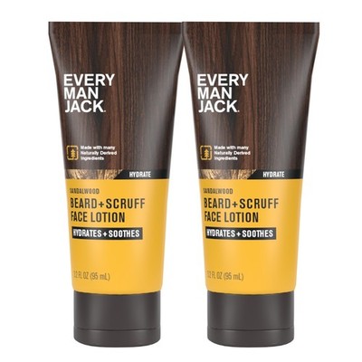 Every Man Jack Beard + Face Recovery Lotion-Moisturizes 3.2 Fl Oz (Pack of 2) 