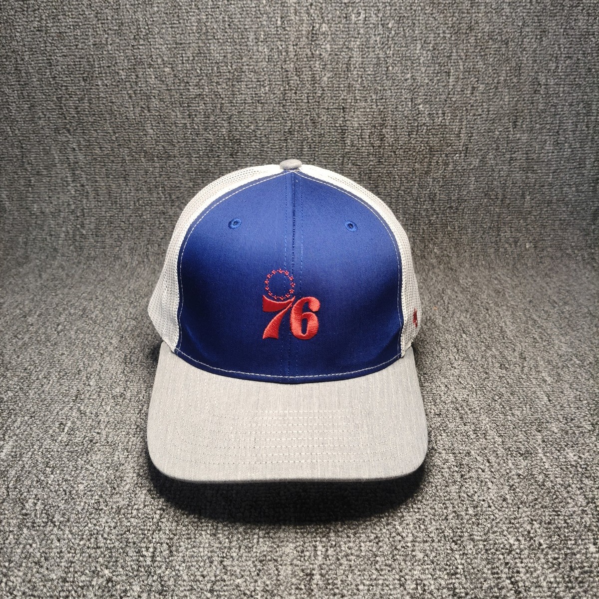 47 Brand Philadelphia 76ers NBA Trucker Hat Snapback Cap Blue White Grey
