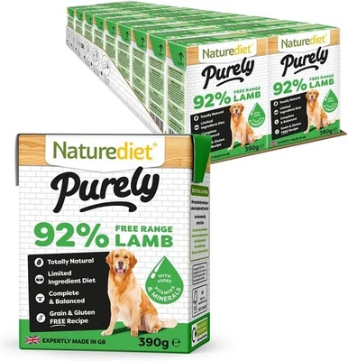 Naturediet - Hypoallergenic Wet Dog Food - Purely - Grain Free Lamb - 18x390g