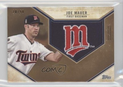 2019 Topps Retro Hat Manufactured Logo Gold /50 Joe Mauer Patch HOF 13sy