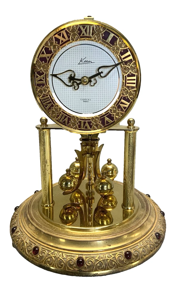 Jolie PENDULE 400 jours KERN pour LANCEL fonctionne clé globe verre - Photo 2/4