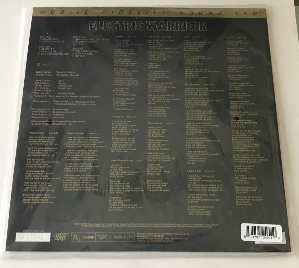 T. Rex - Electric Warrior - 2xLP - 45 RPM Audiophile Vinyl - MOFI - Numbered - Image 2 of 3