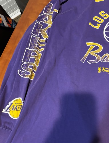 LA Lakers Nike Loose Fit Courtside Retro Elevated NBA Long Sleeve Shirt Large - Picture 2 of 5