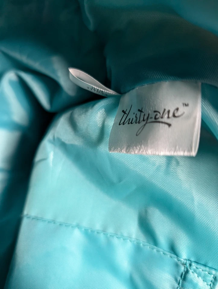 Thirty-One Tote Bag Set Womens Large Blue Multicolor Dot Beach Pool Travel Bags - Image 3 of 4