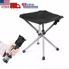 Small Folding Camping Stool Outdoor Portable Camping Fishing Chair w/ Carry Bag
