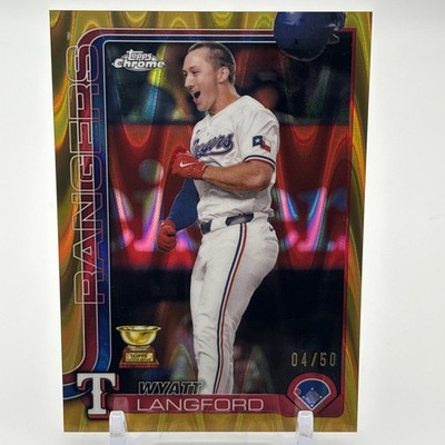 2025 Topps Chrome - Wyatt Langford #68 Gold Raywave Refractor /50