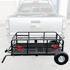 Foldable Hitch Mount Cargo Carrier Cart with Detachable Basket Rack 10 Inch Flat