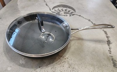 JA Henckles 12 inch/30cm Aluminum Non Stick Skillet Made In Italy, w/Glass Lid.