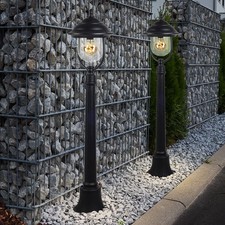 Außenstehlampe Lanterne Borne Lumineuse Aluminium Jardin Terrasses H 111 CM 2x