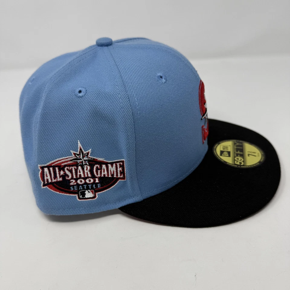 Seattle Mariners Hat Cap Fitted Mens 7 3/8 MLB Baseball All Star New Era - Image 4 of 4